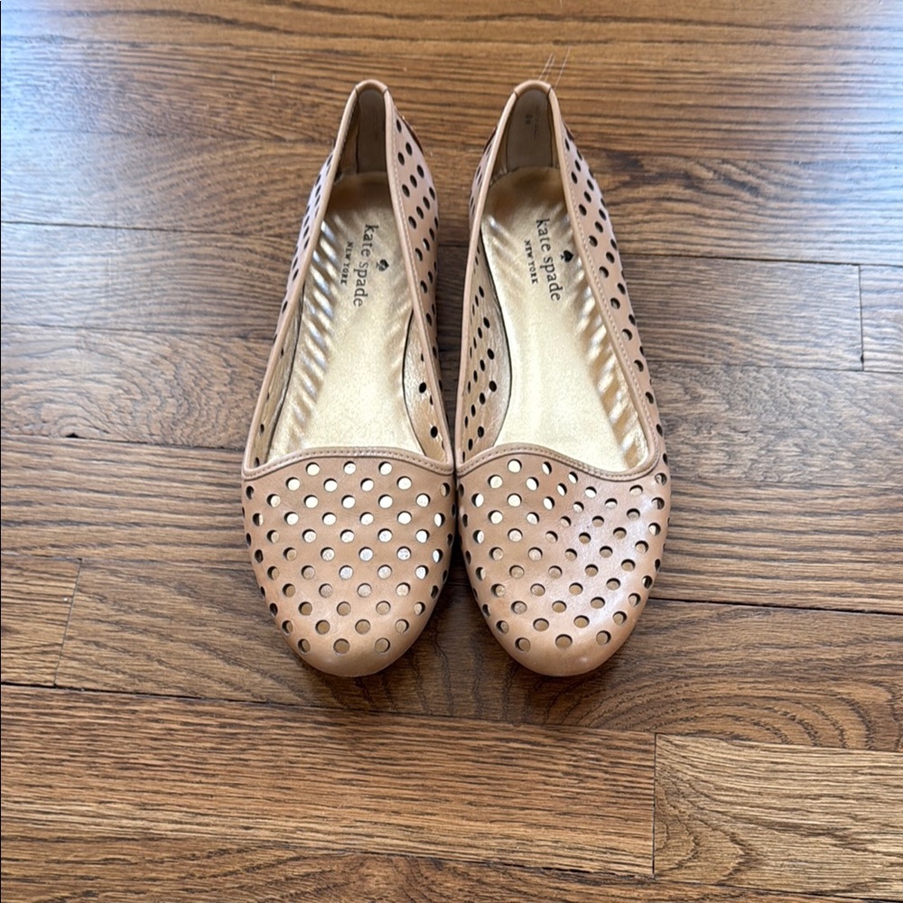 Kate Spade Tan Perforated Women's Flats